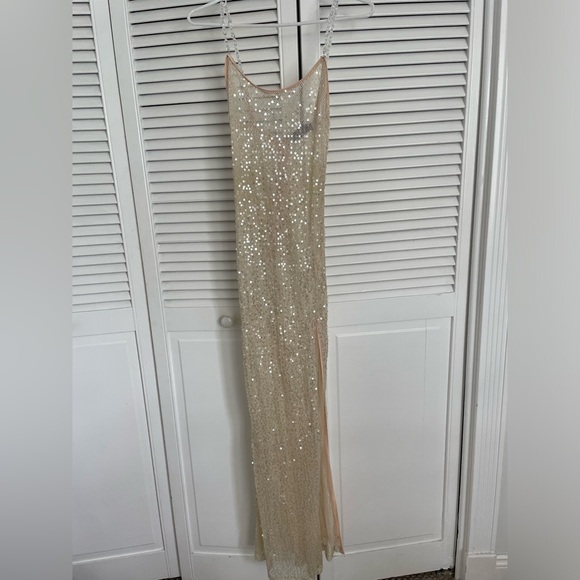 Akira Sheer Dress in sequence. - Picture 3 of 5